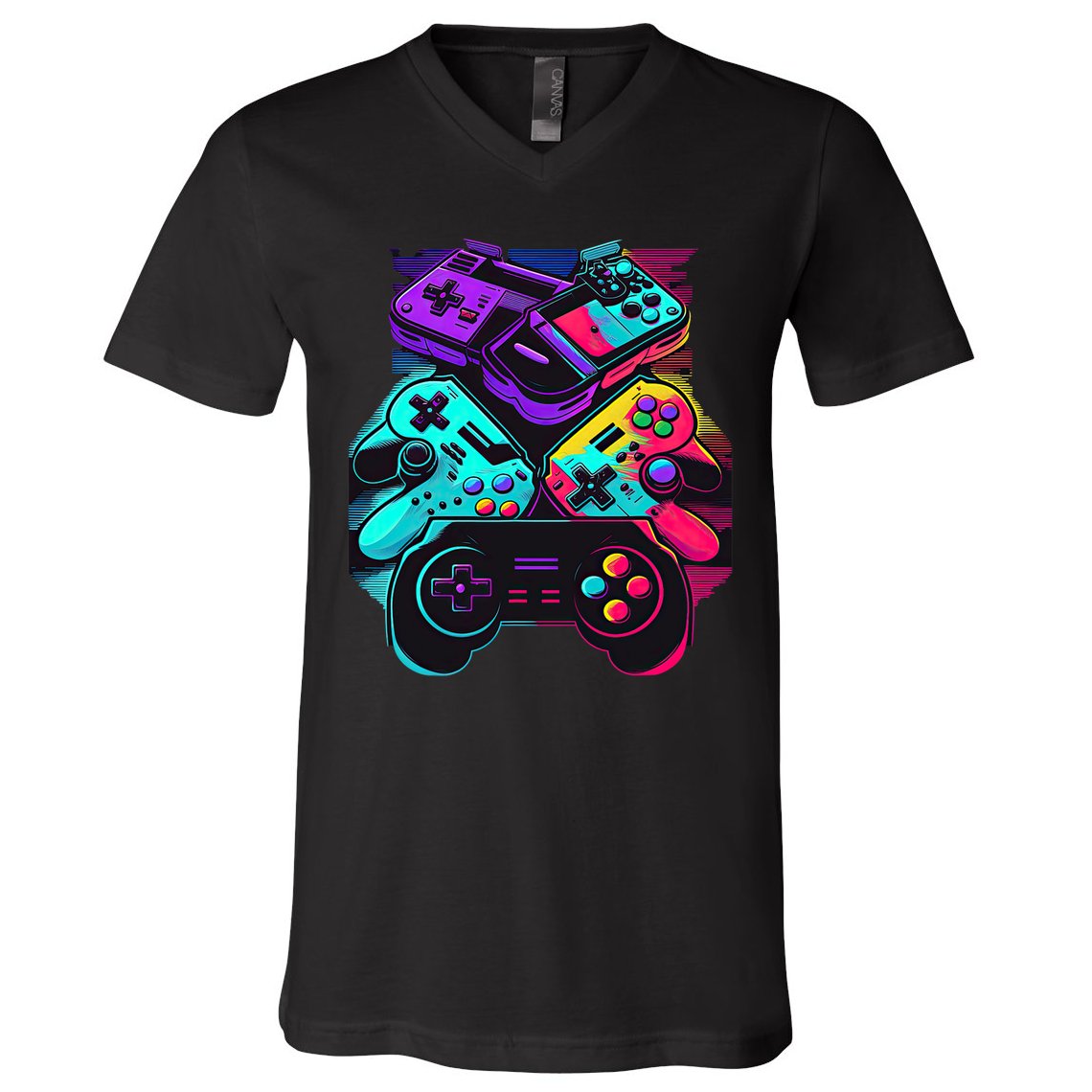 Console Control Black Gaming V-Neck T-Shirt