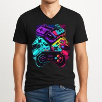 Console Control Black Gaming V-Neck T-Shirt