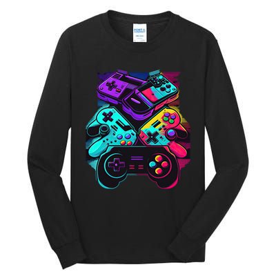 Console Control Black Gaming Tall Long Sleeve T-Shirt