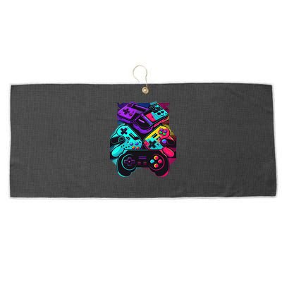 Console Control Black Gaming Large Microfiber Waffle Golf Towel