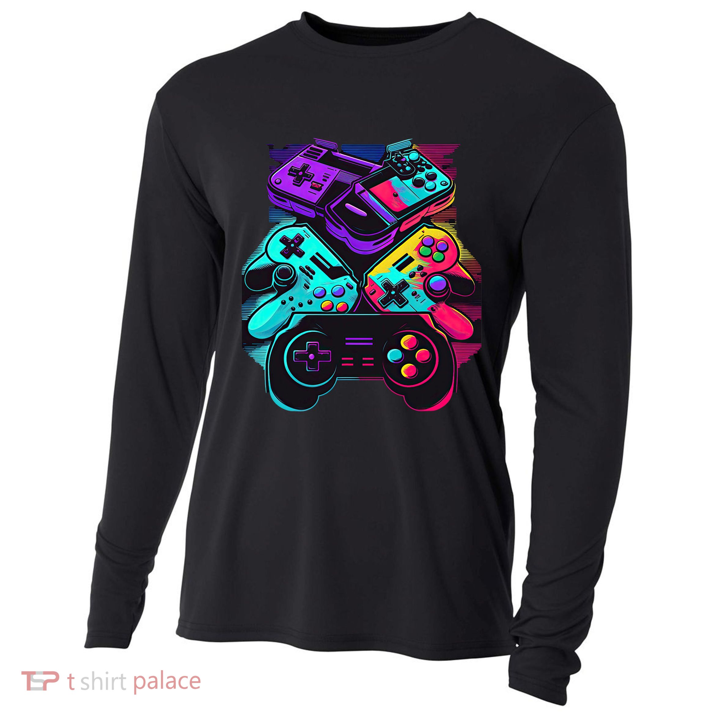 Console Control Black Gaming Cooling Performance Long Sleeve Crew