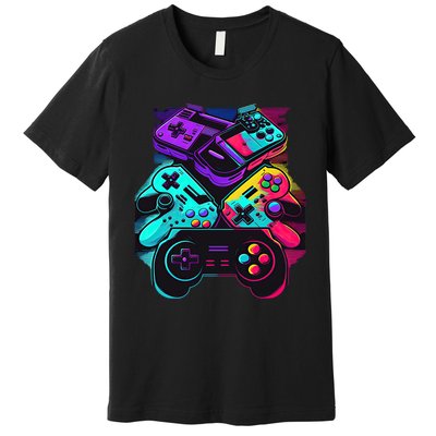Console Control Black Gaming Premium T-Shirt