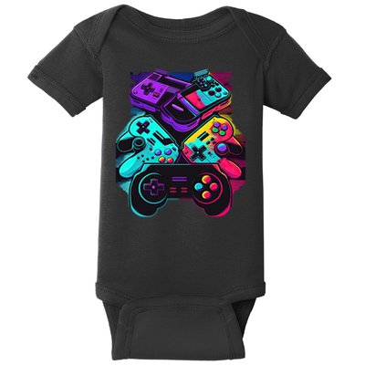 Console Control Black Gaming Baby Bodysuit