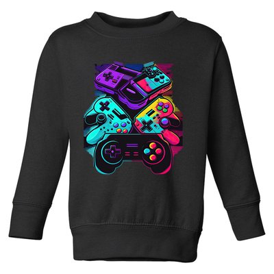 Console Control Black Gaming Toddler Sweatshirt