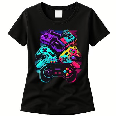 Console Control Black Gaming Womens T-Shirt
