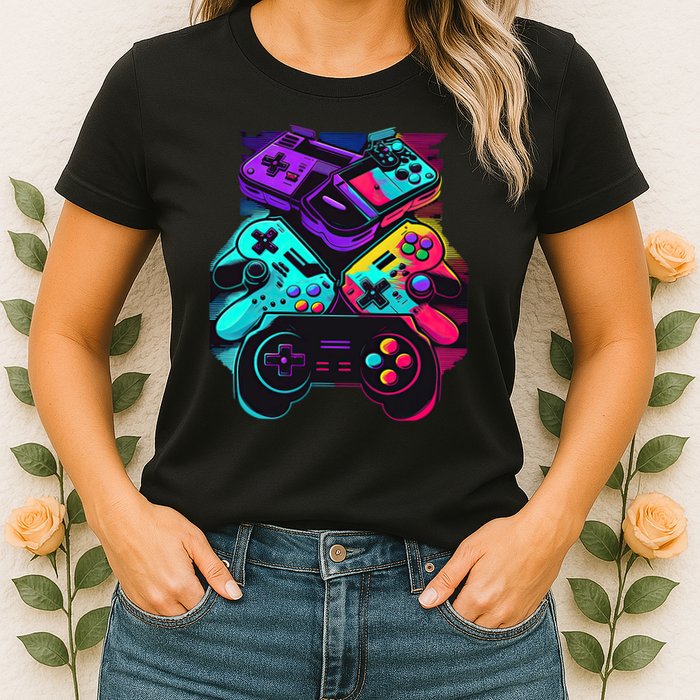 Console Control Black Gaming Womens T-Shirt