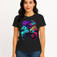 Console Control Black Gaming Womens T-Shirt