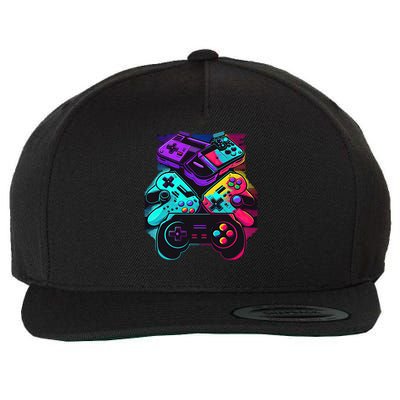 Console Control Black Gaming Wool Snapback Cap
