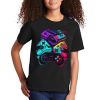 Console Control Black Gaming Kids T-Shirt