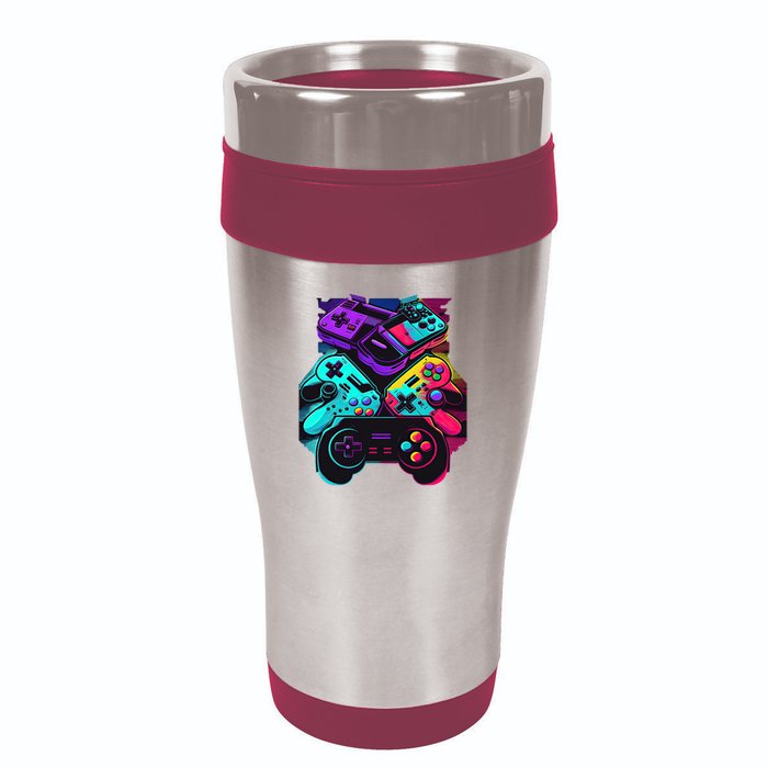 Console Control Black Gaming 16oz Travel Tumbler
