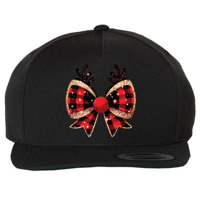 Christmas Coquette Bow Wool Snapback Cap