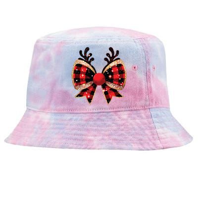 Christmas Coquette Bow Tie-Dyed Bucket Hat