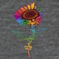 Cute Colorful Be Kind Rainbow Sunflower Puzzle Pieces Flatbill Hat