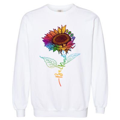 Cute Colorful Be Kind Rainbow Sunflower Puzzle Pieces Garment-Dyed Sweatshirt