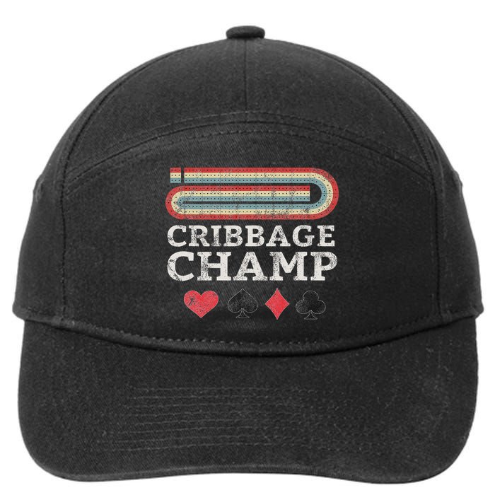 Cribbage Champ Board Game Player Funny Lover Card Game Lucky 7-Panel Snapback Hat