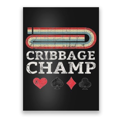 Cribbage Champ Board Game Player Funny Lover Card Game Lucky Poster