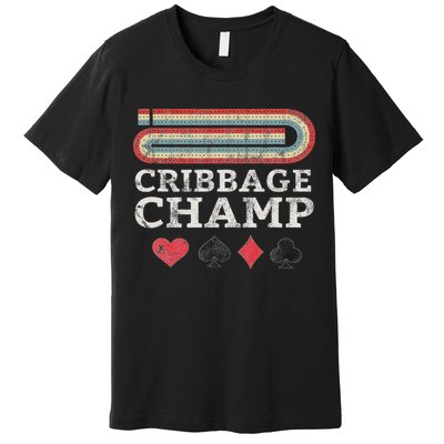 Cribbage Champ Board Game Player Funny Lover Card Game Lucky Premium T-Shirt