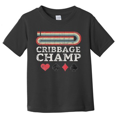 Cribbage Champ Board Game Player Funny Lover Card Game Lucky Toddler T-Shirt