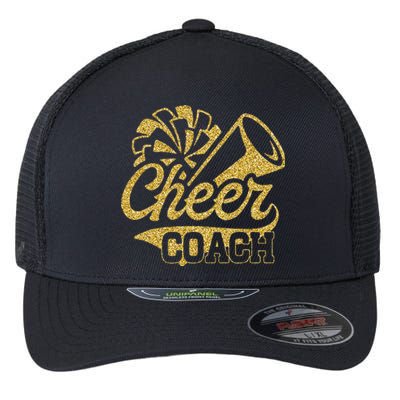 Cheer Coach Biggest Fan Cheerleader Mothers Day Flexfit Unipanel Trucker Cap