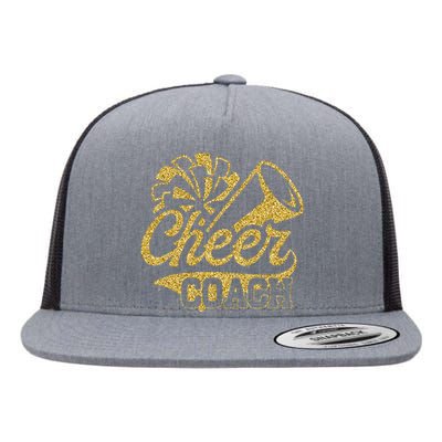 Cheer Coach Biggest Fan Cheerleader Mothers Day Flat Bill Trucker Hat