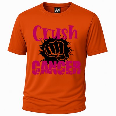 Crush Cancer Breast Cancer Awareness Pink Ribbon Gift Cooling Performance Crew T-Shirt