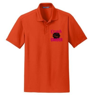 Crush Cancer Breast Cancer Awareness Pink Ribbon Gift Dry Zone Grid Polo