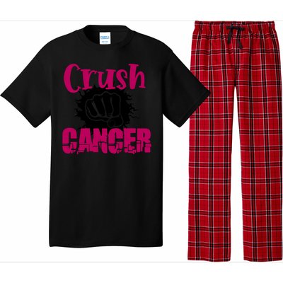 Crush Cancer Breast Cancer Awareness Pink Ribbon Gift Pajama Set