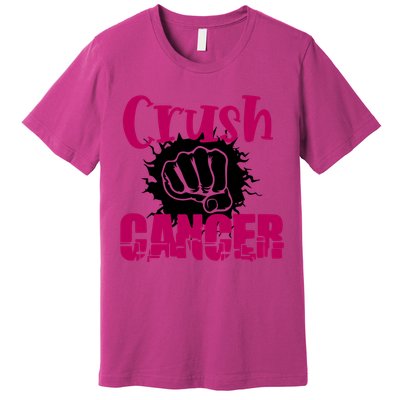 Crush Cancer Breast Cancer Awareness Pink Ribbon Gift Premium T-Shirt