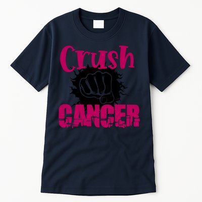 Crush Cancer Breast Cancer Awareness Pink Ribbon Gift Tall T-Shirt