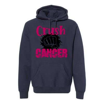 Crush Cancer Breast Cancer Awareness Pink Ribbon Gift Premium Hoodie