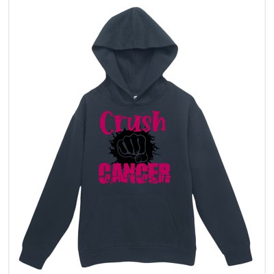 Crush Cancer Breast Cancer Awareness Pink Ribbon Gift Urban Pullover Hoodie