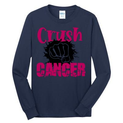 Crush Cancer Breast Cancer Awareness Pink Ribbon Gift Tall Long Sleeve T-Shirt