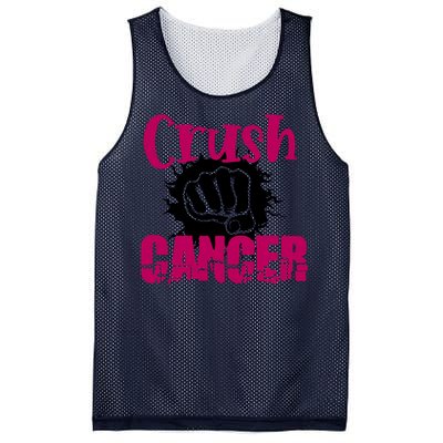 Crush Cancer Breast Cancer Awareness Pink Ribbon Gift Mesh Reversible Basketball Jersey Tank