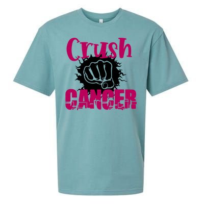 Crush Cancer Breast Cancer Awareness Pink Ribbon Gift Sueded Cloud Jersey T-Shirt