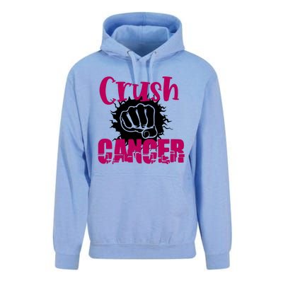 Crush Cancer Breast Cancer Awareness Pink Ribbon Gift Unisex Surf Hoodie