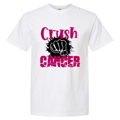 Crush Cancer Breast Cancer Awareness Pink Ribbon Gift Garment-Dyed Heavyweight T-Shirt