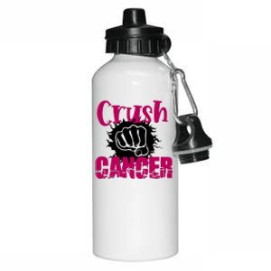 Crush Cancer Breast Cancer Awareness Pink Ribbon Gift Aluminum Water Bottle