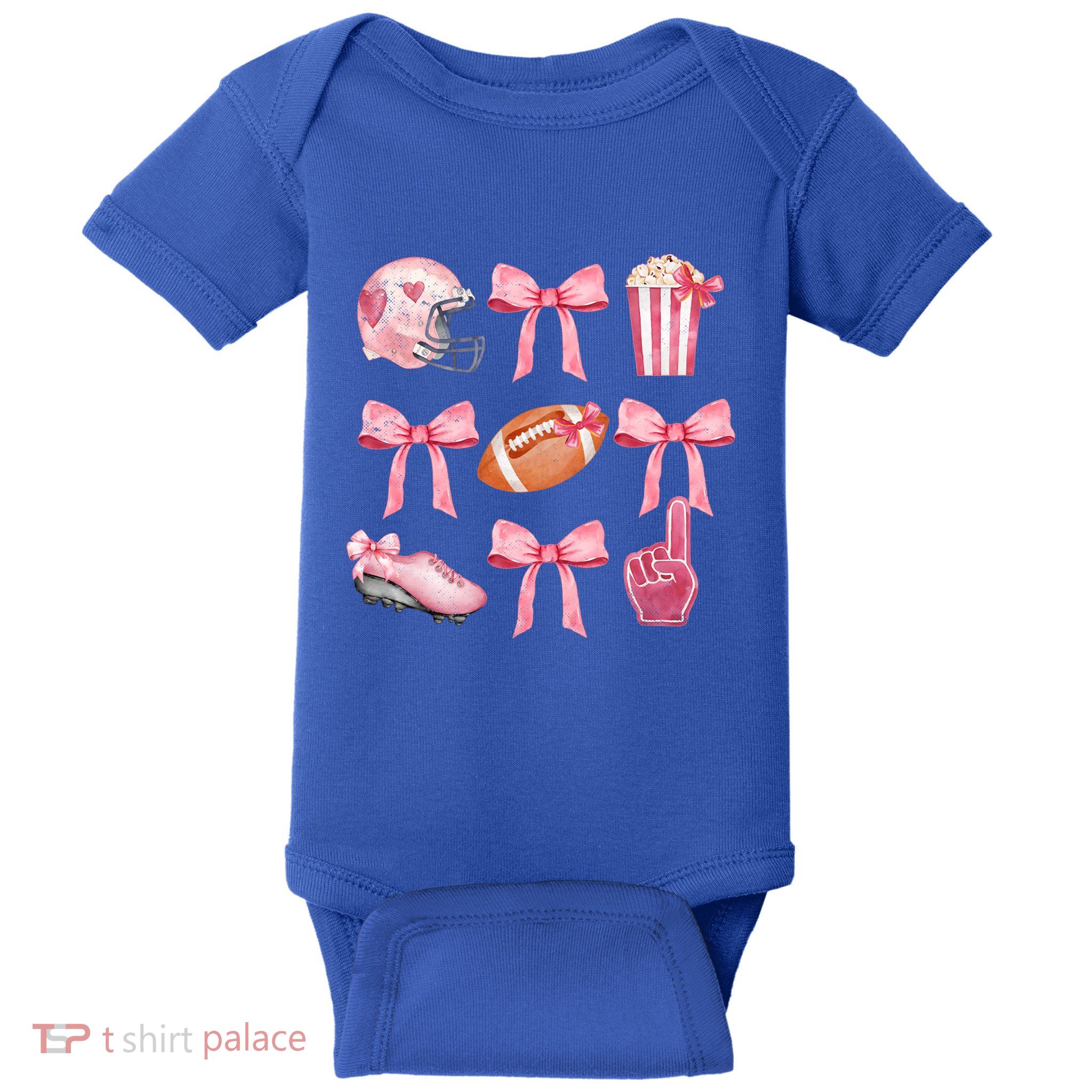 Cute Coquette Bows Football Lovers Mom Funny Game Day Great Gift Baby Bodysuit