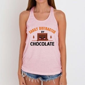 Cocoa Chocolate Bar Funny Quote Chocolatier Gift Women's Knotted Racerback Tank