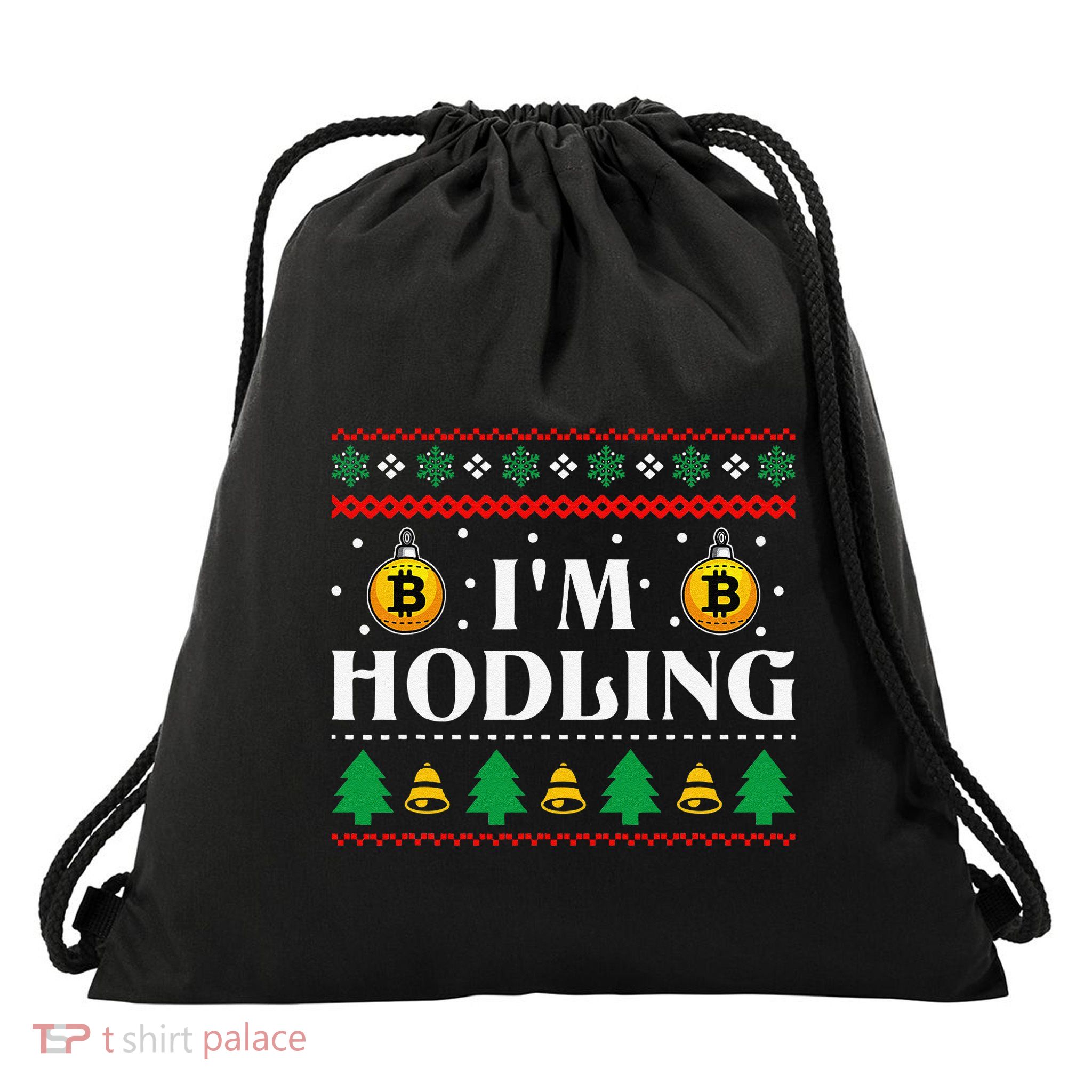 Crypto Currency Bitcoin Christmas Btc Lover Cryptocurrency Drawstring Bag