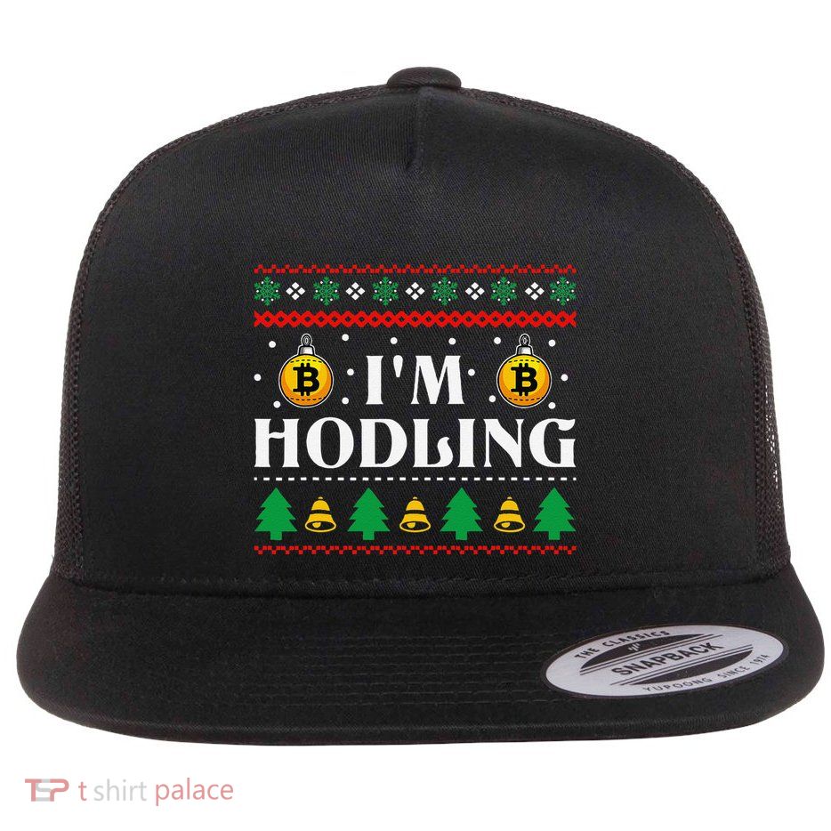 Crypto Currency Bitcoin Christmas Btc Lover Cryptocurrency Flat Bill Trucker Hat