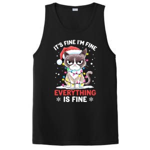 Christmas Cat Cute ItS Fine IM Fine Everything Is Fine Gift PosiCharge Competitor Tank