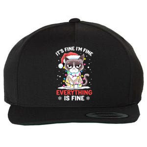 Christmas Cat Cute ItS Fine IM Fine Everything Is Fine Gift Wool Snapback Cap