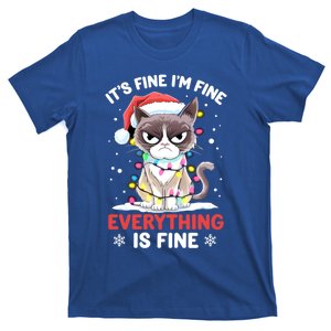 Christmas Cat Cute ItS Fine IM Fine Everything Is Fine Gift T-Shirt