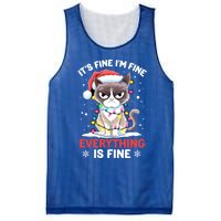 Christmas Cat Cute ItS Fine IM Fine Everything Is Fine Gift Mesh Reversible Basketball Jersey Tank