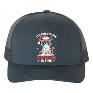 Christmas Cat Cute ItS Fine IM Fine Everything Is Fine Gift Yupoong Adult 5-Panel Trucker Hat