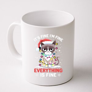 Christmas Cat Cute ItS Fine IM Fine Everything Is Fine Gift Coffee Mug