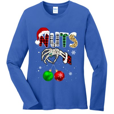 Chestnuts Christmas Chest Nuts Xmas Couple Matching Costume Gift Ladies Long Sleeve Shirt