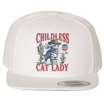 Cowboy Cat Childless Cat Lady Kamala 2024 Wool Snapback Cap