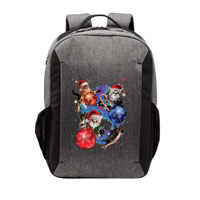 Cute Christmas Cats In Space Ornaments Graphic Vector Backpack